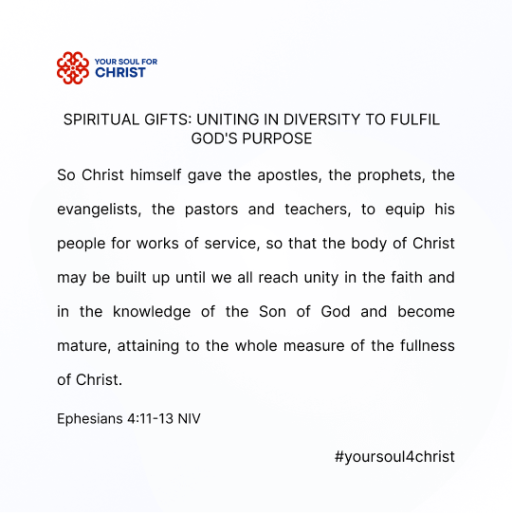 Spiritual Gifts: Uniting in Diversity to Fulfil God's Purpose - Ephesians 4:11-13