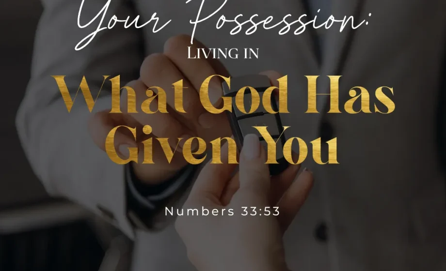 Possess Your Possession: Living in What God Has Given You - NUmbers 33:53