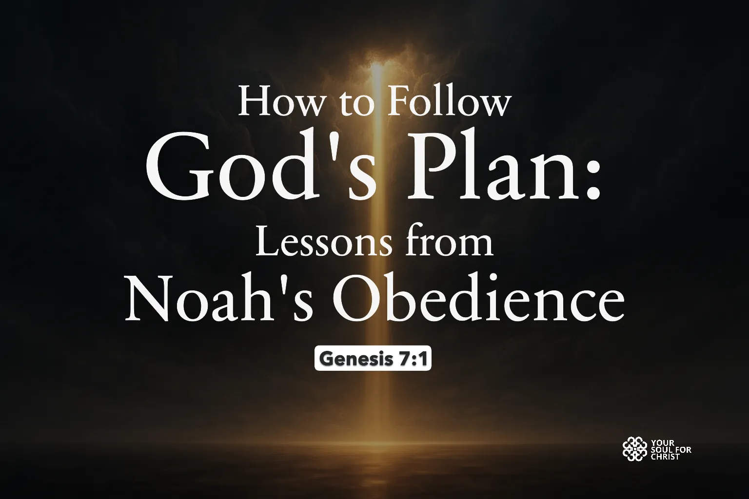 How to Follow God's Plan: Lessons from Noah's Obedience - Genesis 7:1